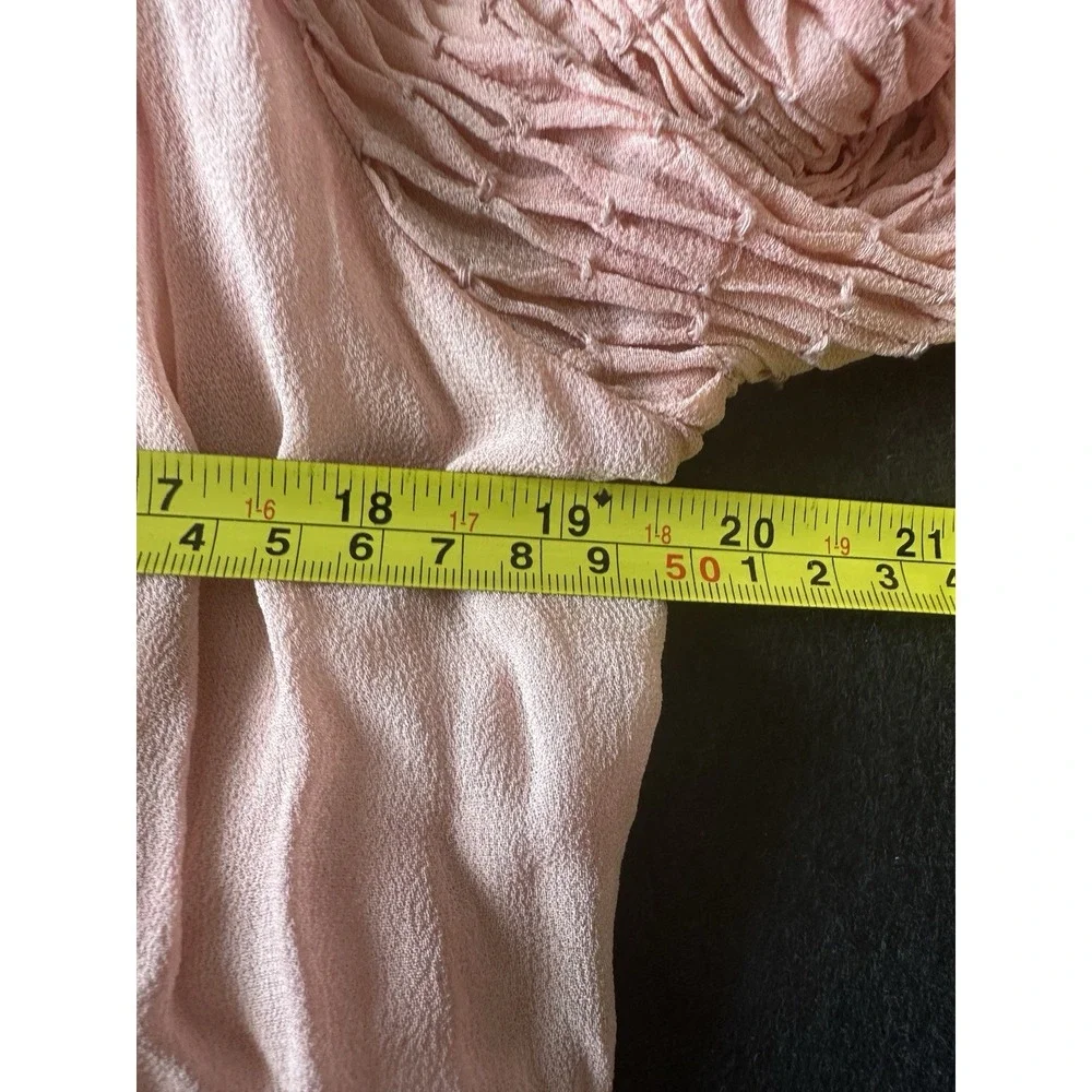 LoveShackFancy Marsala Pink Mini Dress Tiered Tie Smocked Long Sleeve Ruffle‎ M
